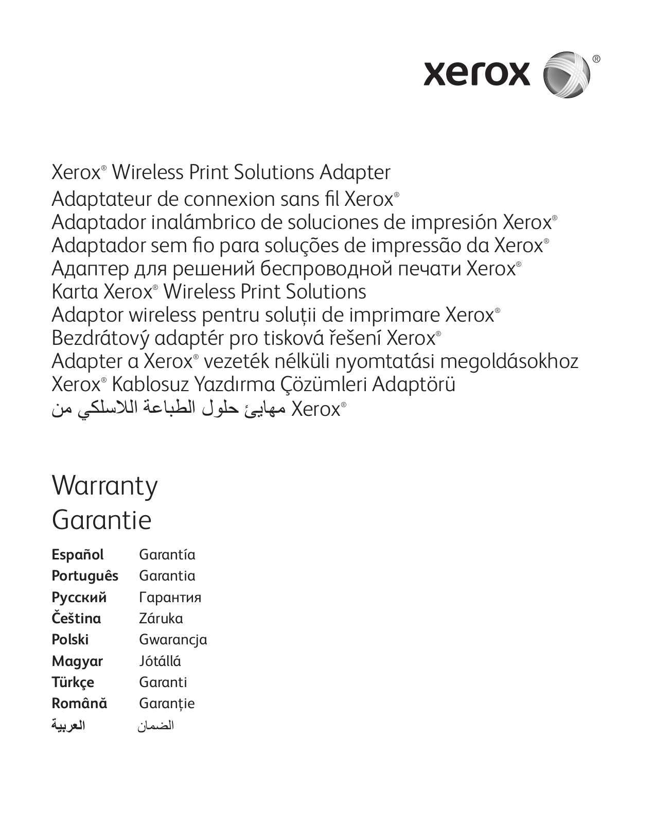 XEROX WPSA-100 User Manual