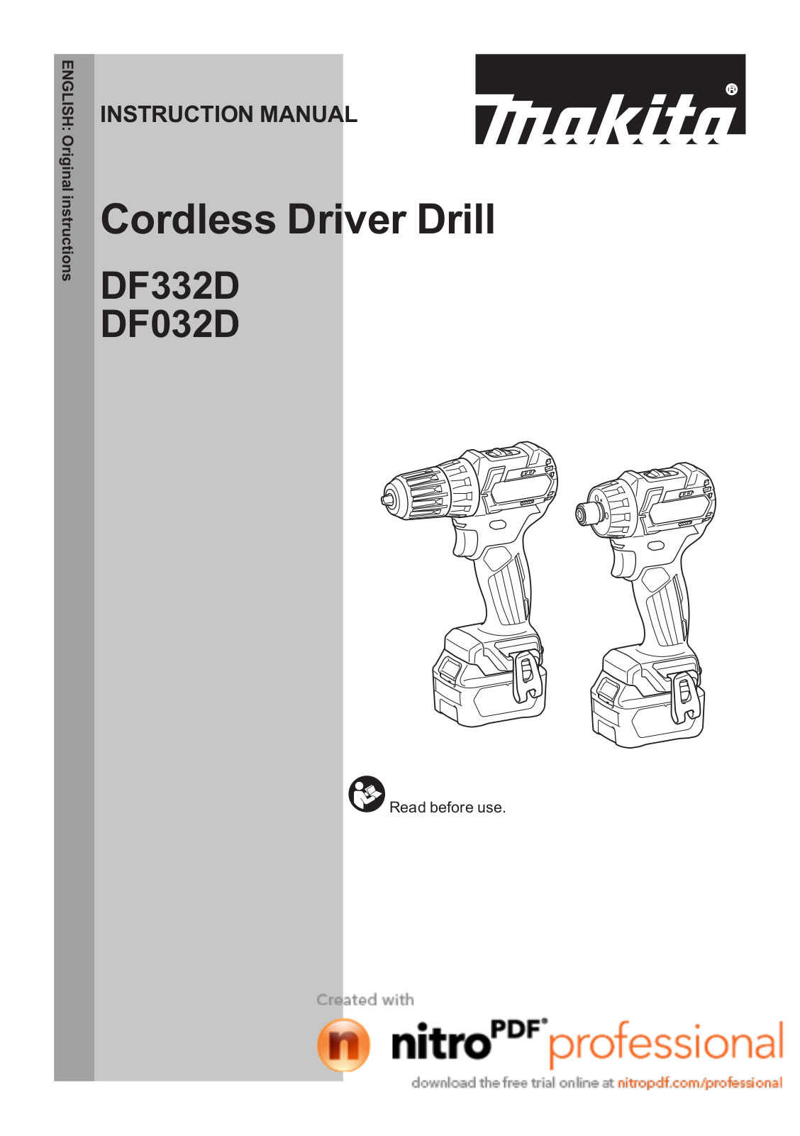 Makita DF332DWAE User manual