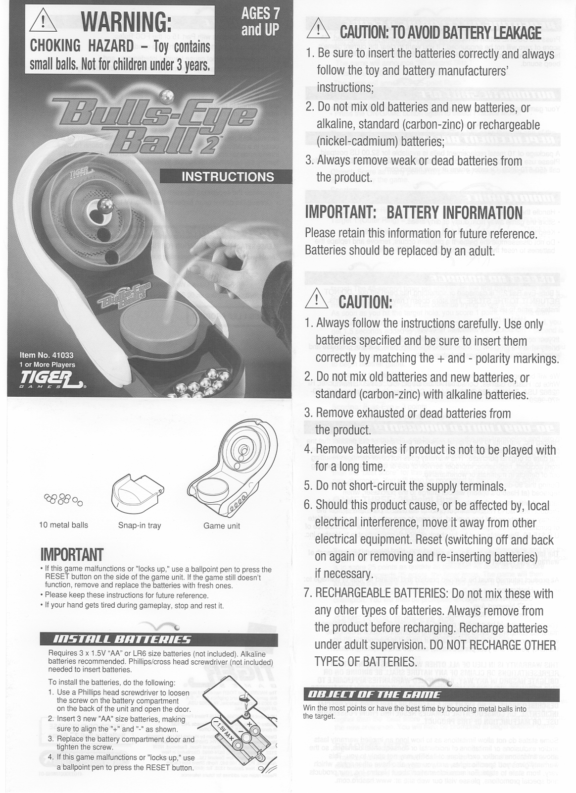 HASBRO Bulls Eye Ball 2 User Manual