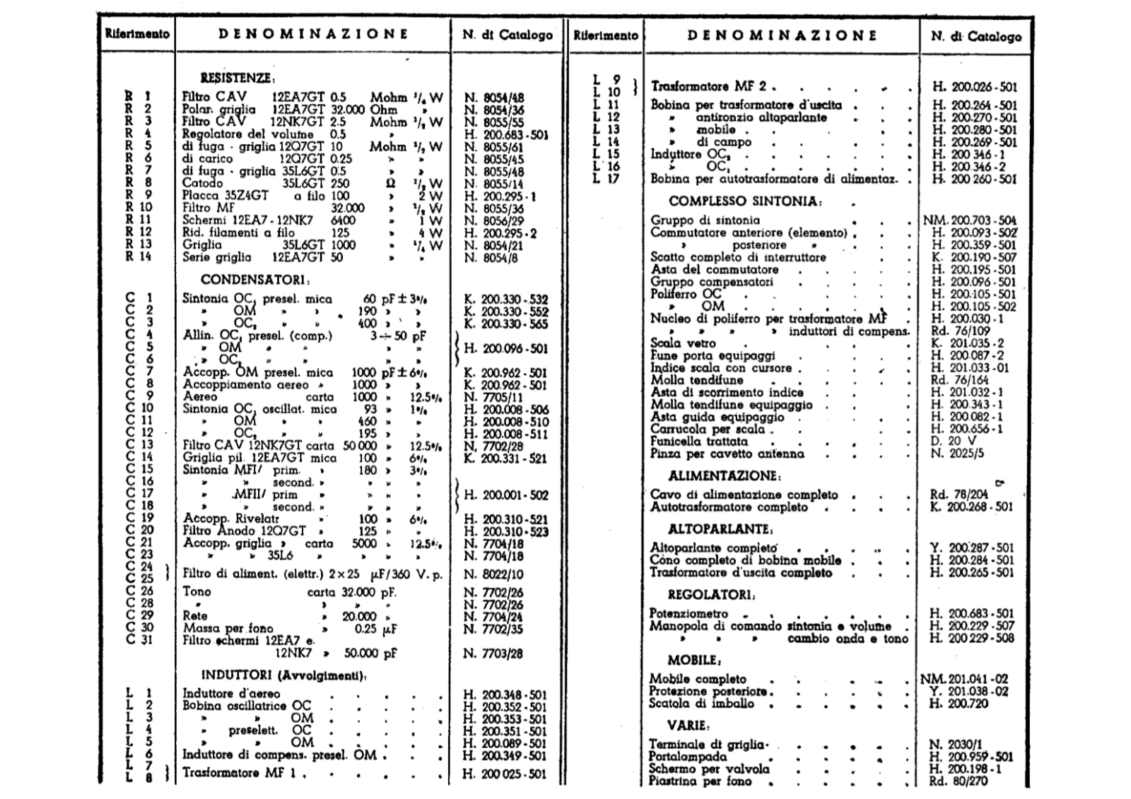 Radiomarelli 10a15 components