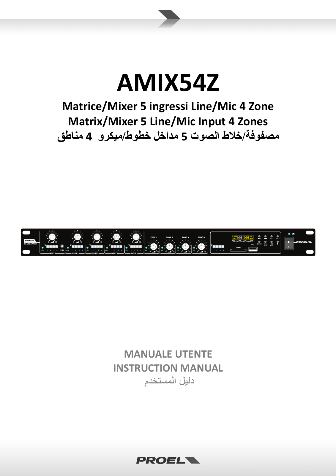 Proel AMIX54Z INSTRUCTION MANUAL