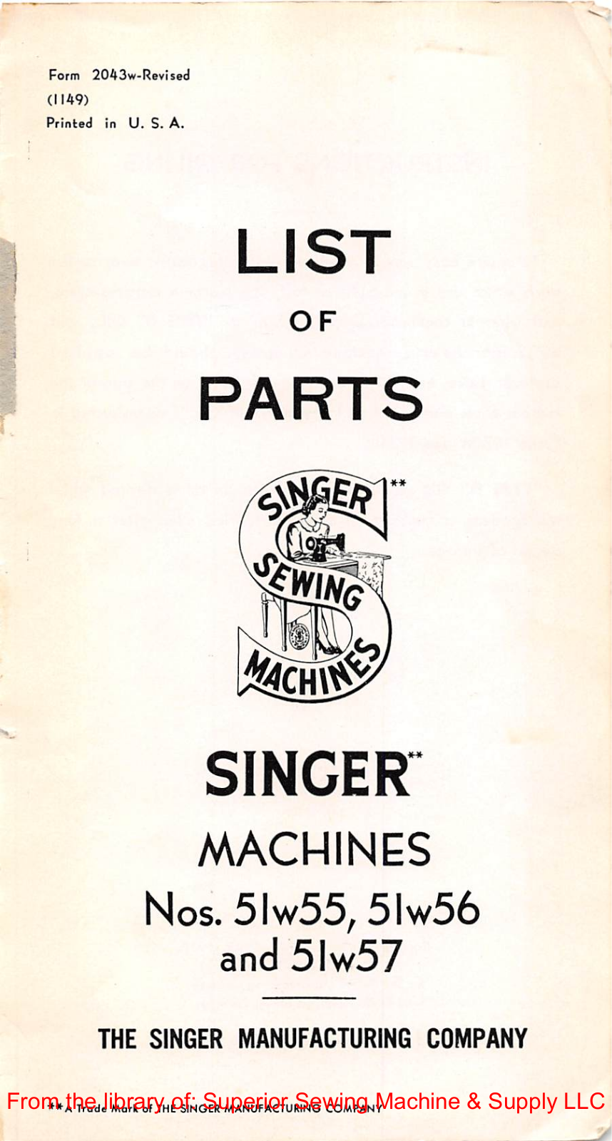 Singer 51W55, 51W56, 51W57 User Manual - ManualMachine.com