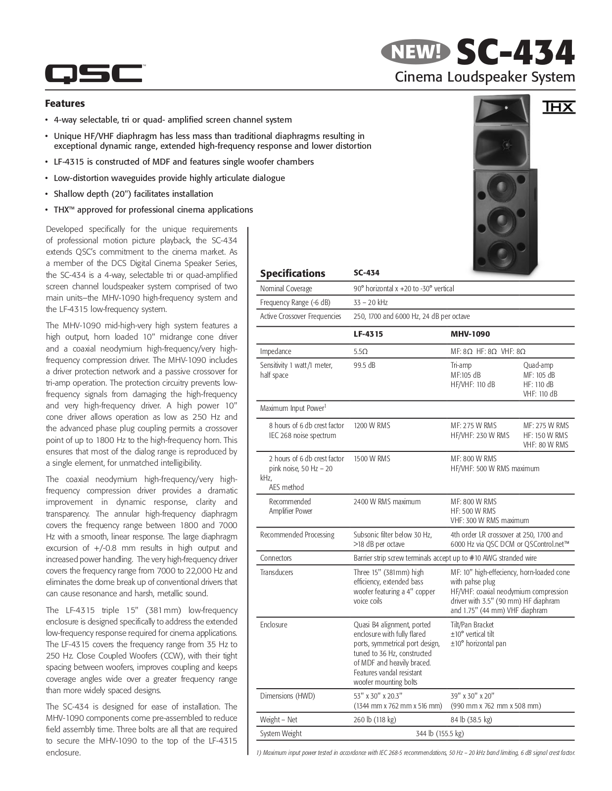 QSC Audio SC-434 User Manual