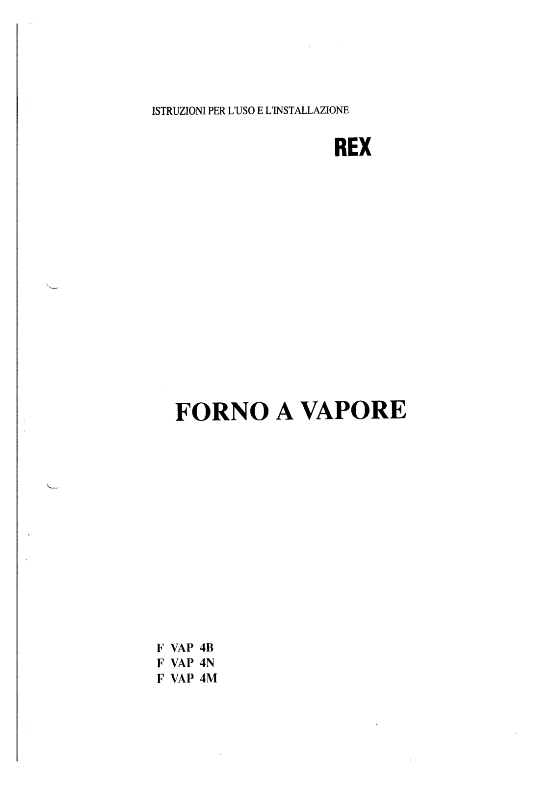 Rex FVAP4M, FVAP4N, FVAP4B User Manual