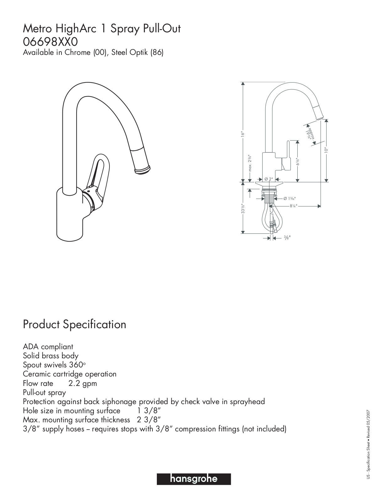 Hans Grohe 06698XX0 User Manual