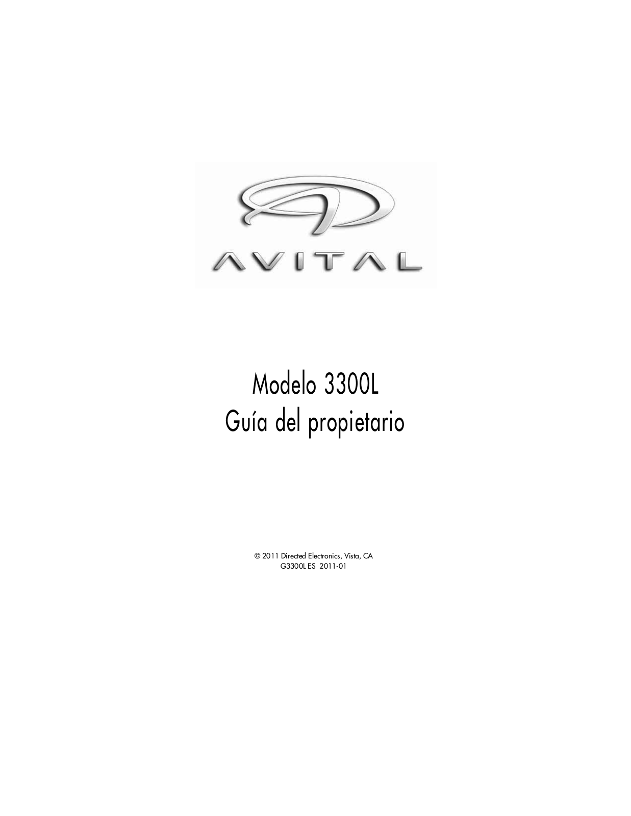 Avital 3300 Owner's Guide