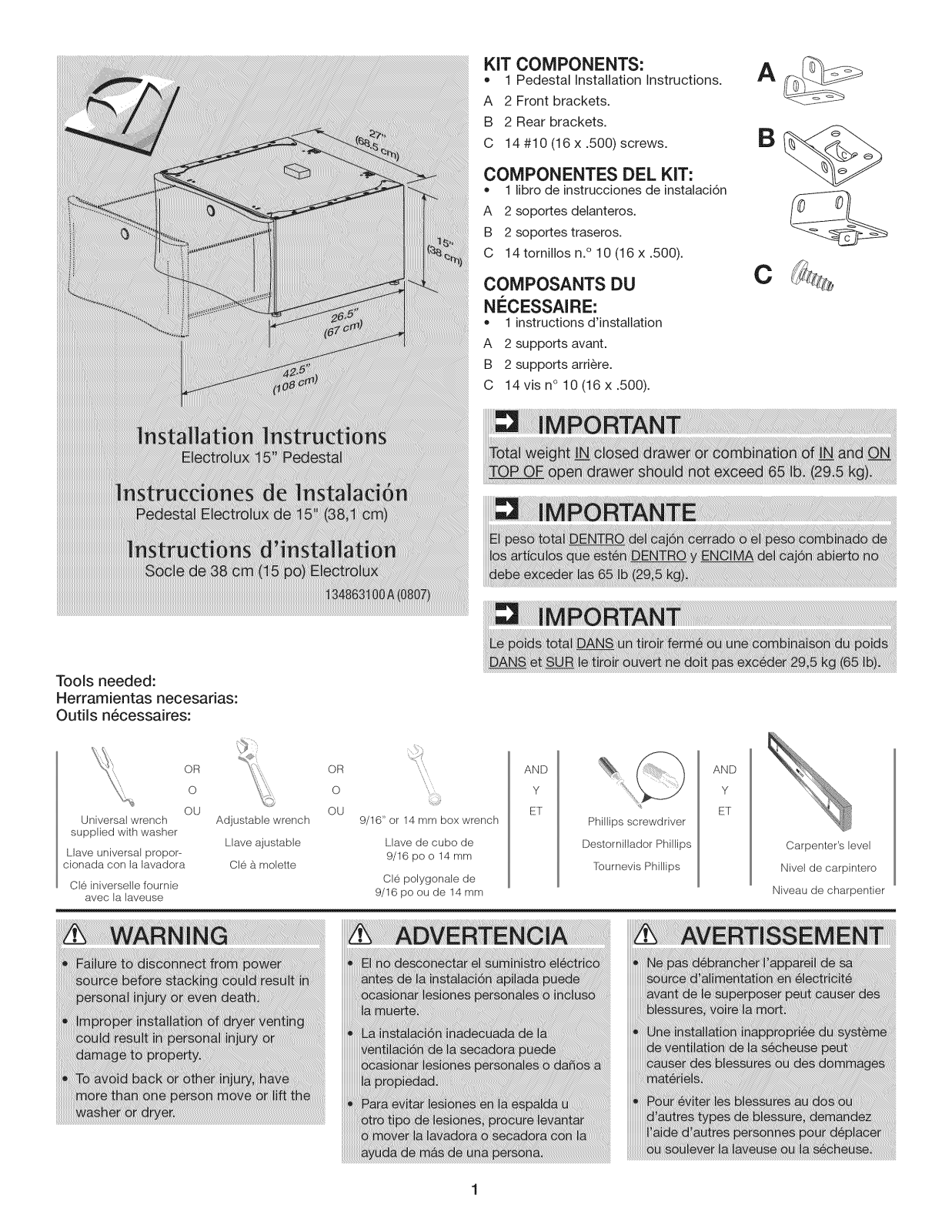 Electrolux EPWD15IW1, EPWD15IW2, EPWD15IW3, EPWD15KG1, EPWD15MB1 Installation Guide - ManualMachine.com