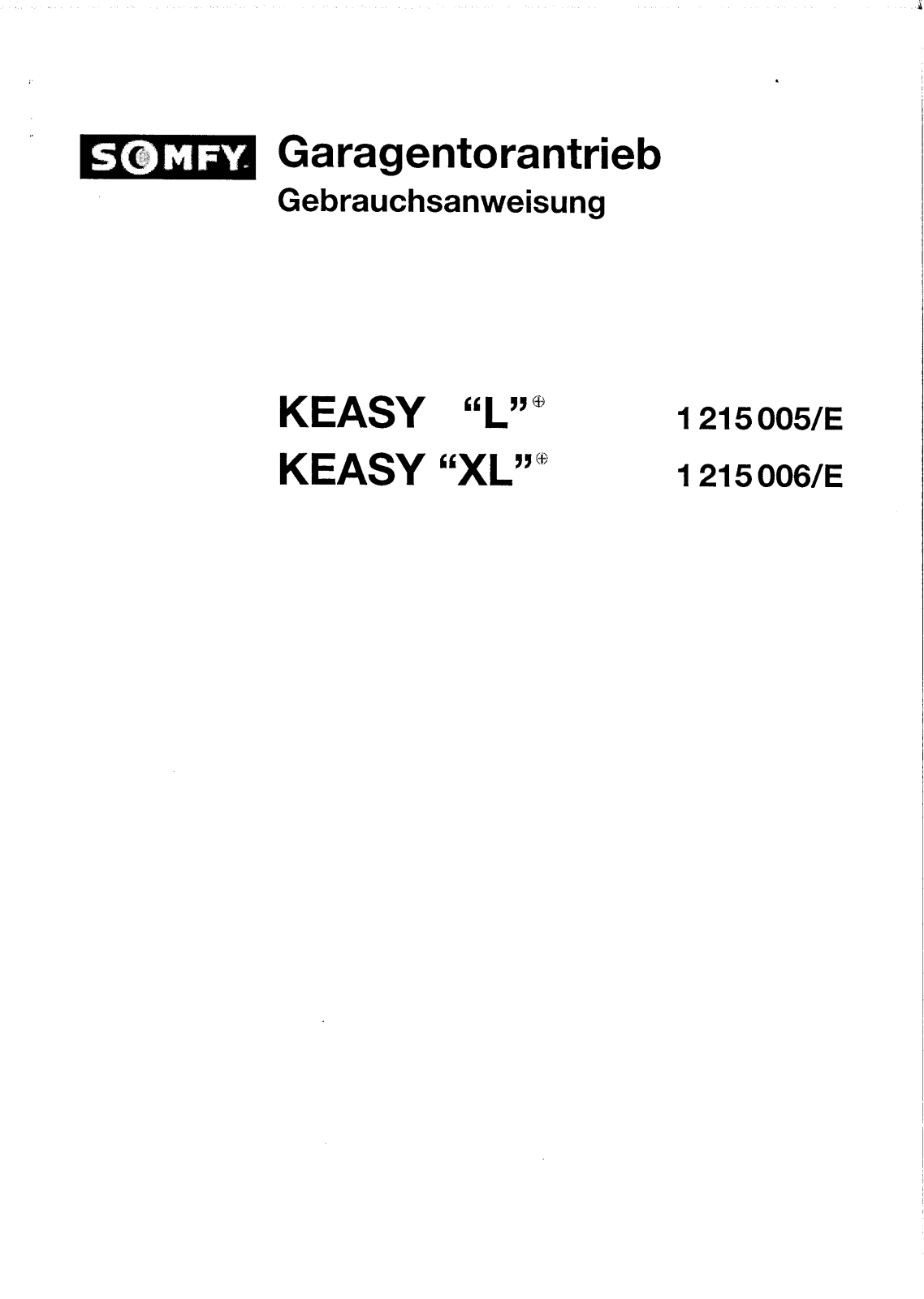 Somfy KEASY L, KEASY XL Installation Instructions