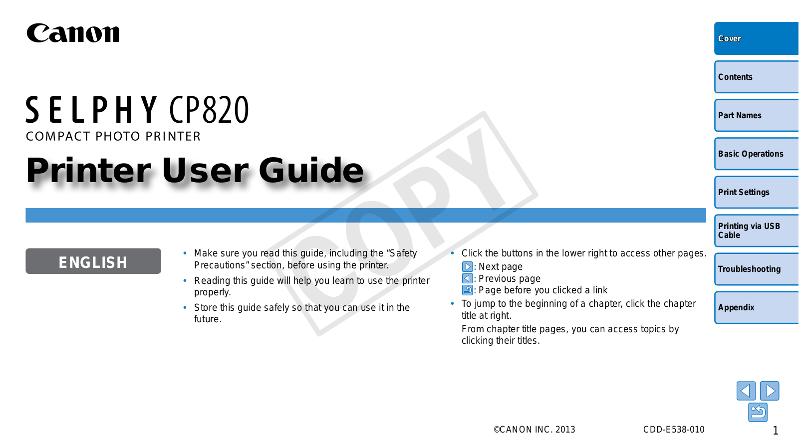 Canon CP820 User Guide