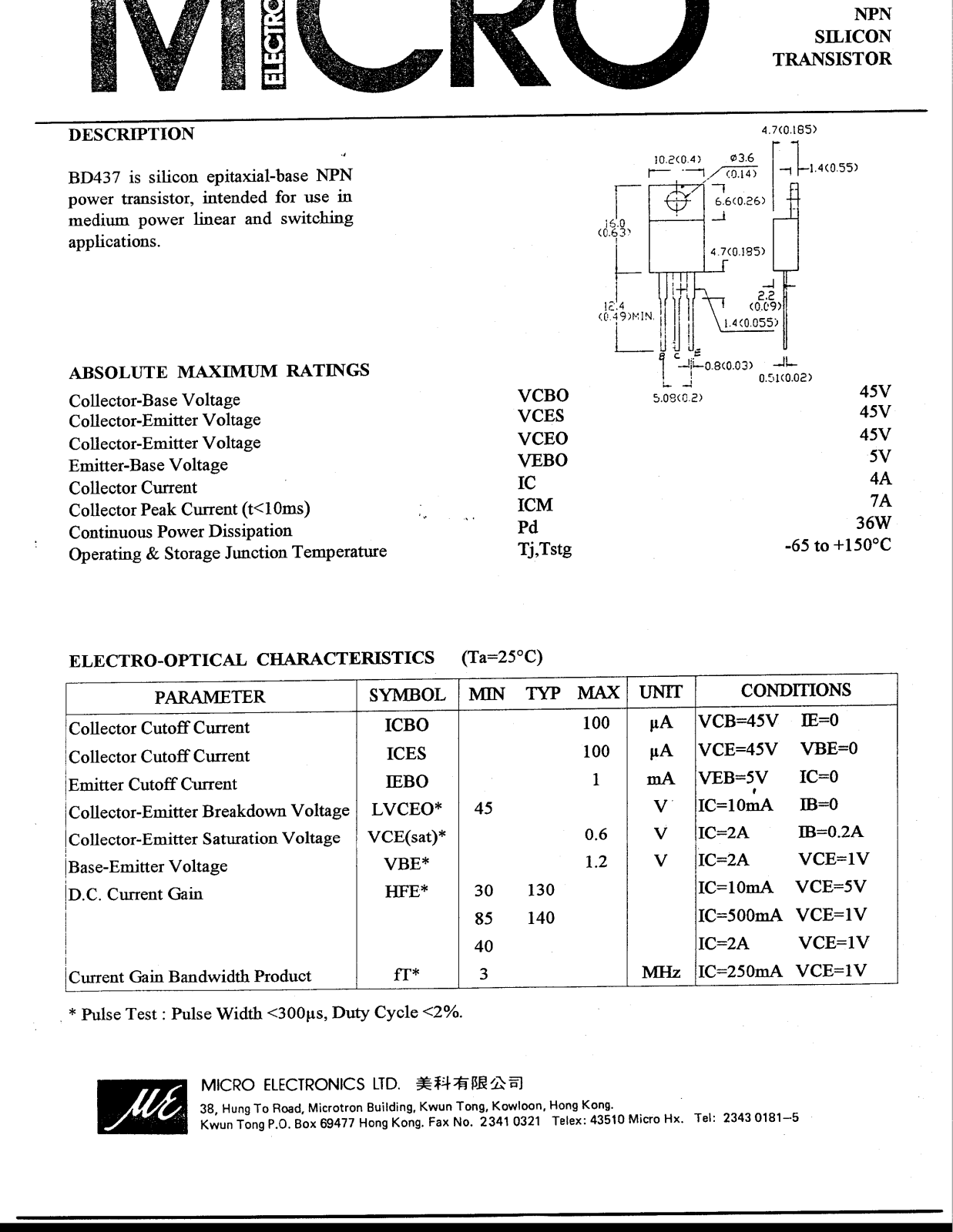 ME BD437 Datasheet