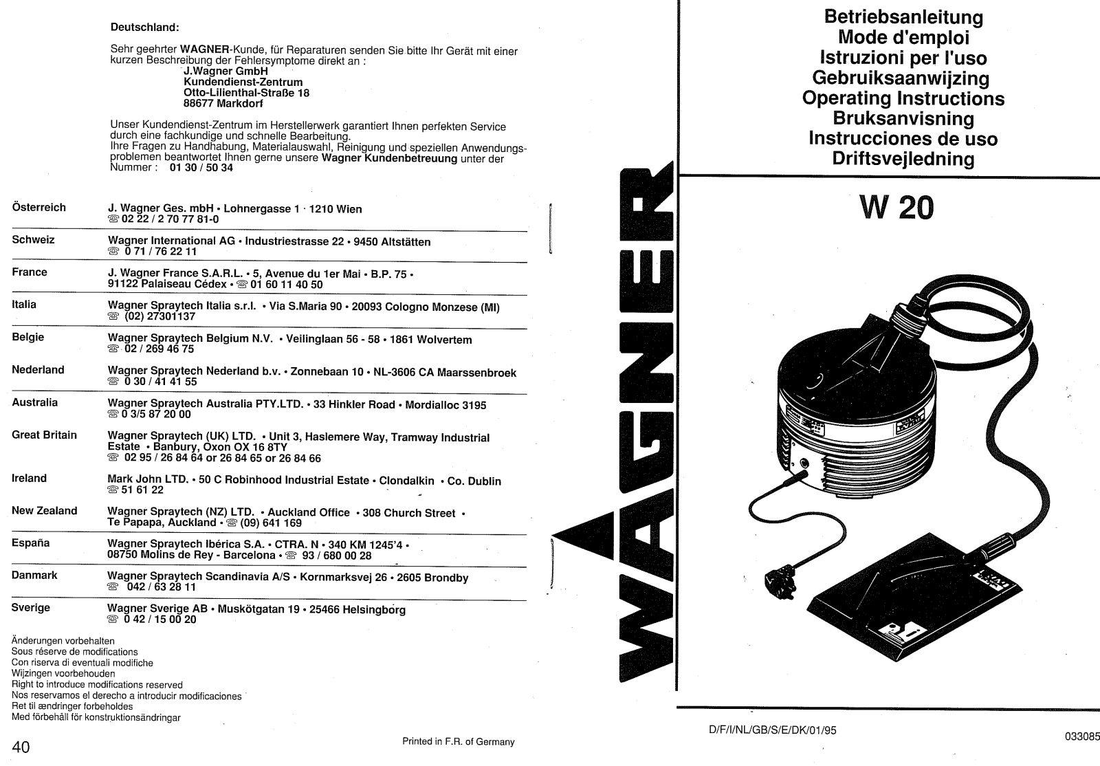 Wagner W20 User Manual