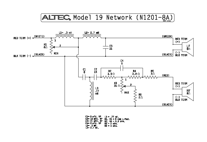 Altec Lansing N1201-8A schematic