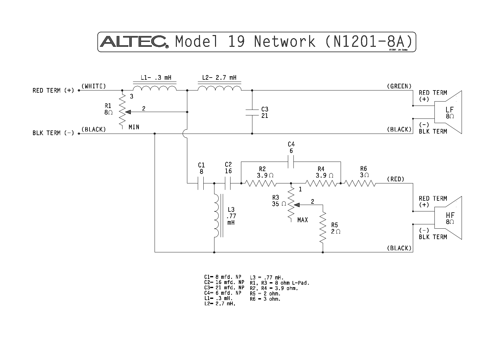 Altec Lansing N1201-8A schematic