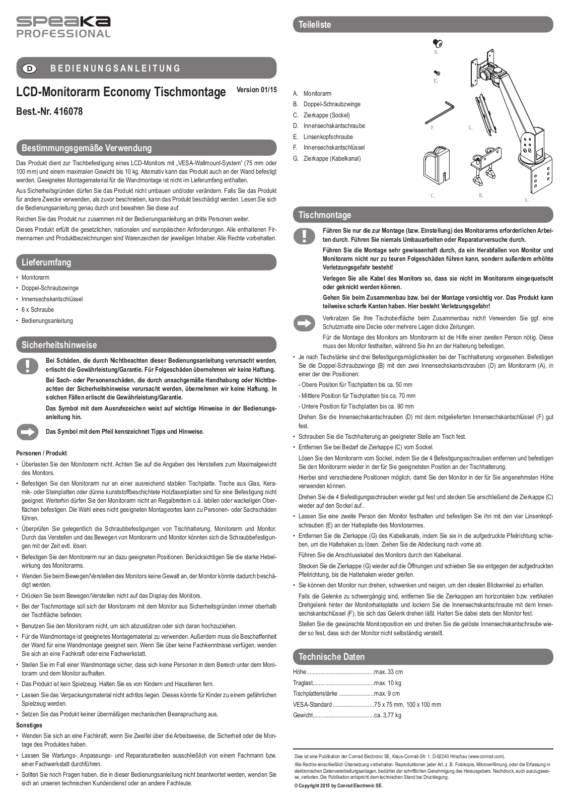 SpeaKa Professional 416078 User guide