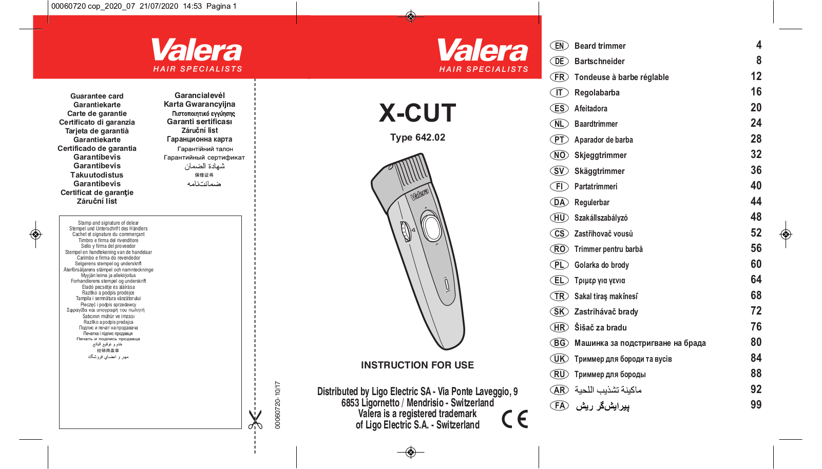 Valera X-CUT, 642.02 User guide - ManualMachine.com