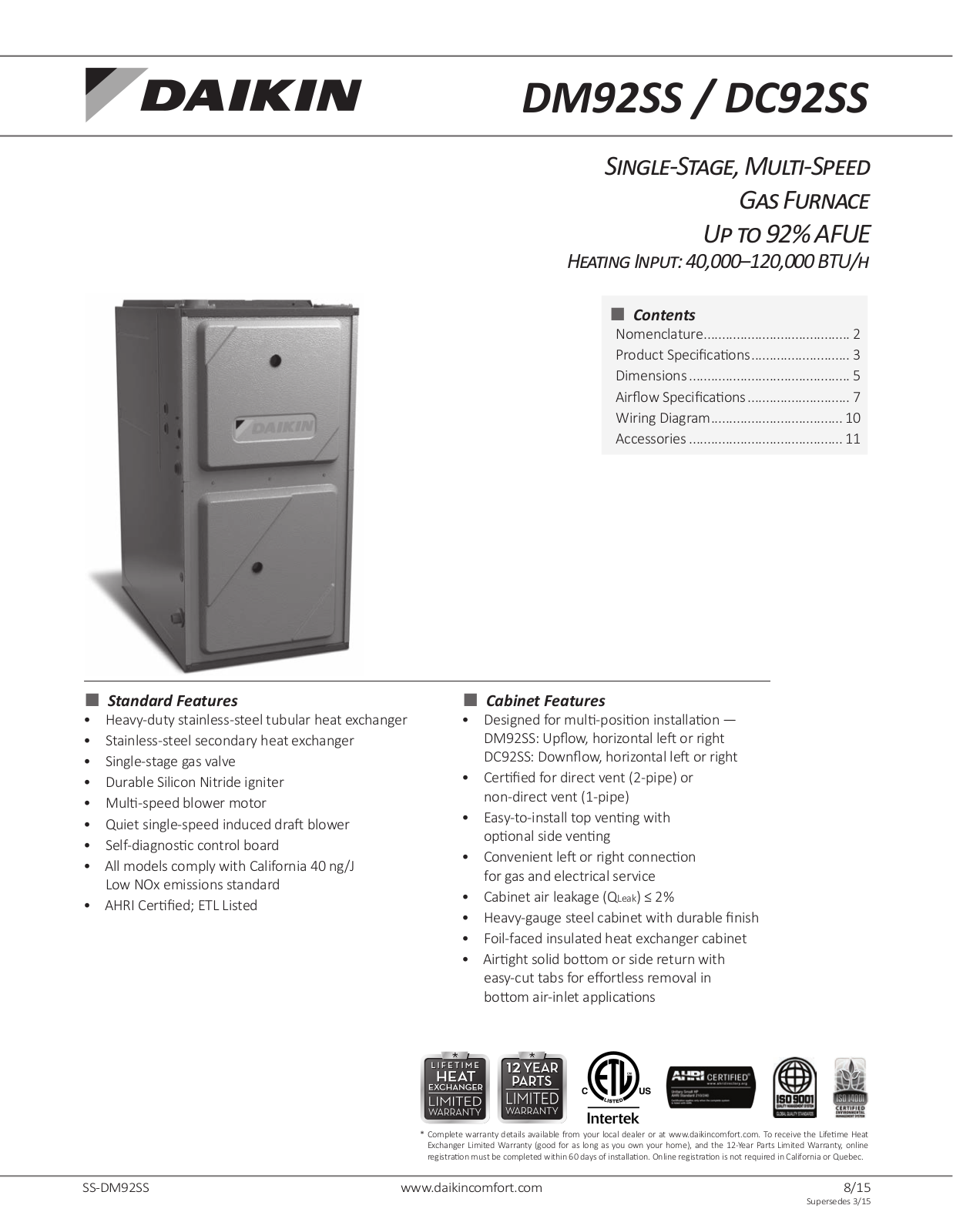 Goodman DC92SS0804CNA User Manual