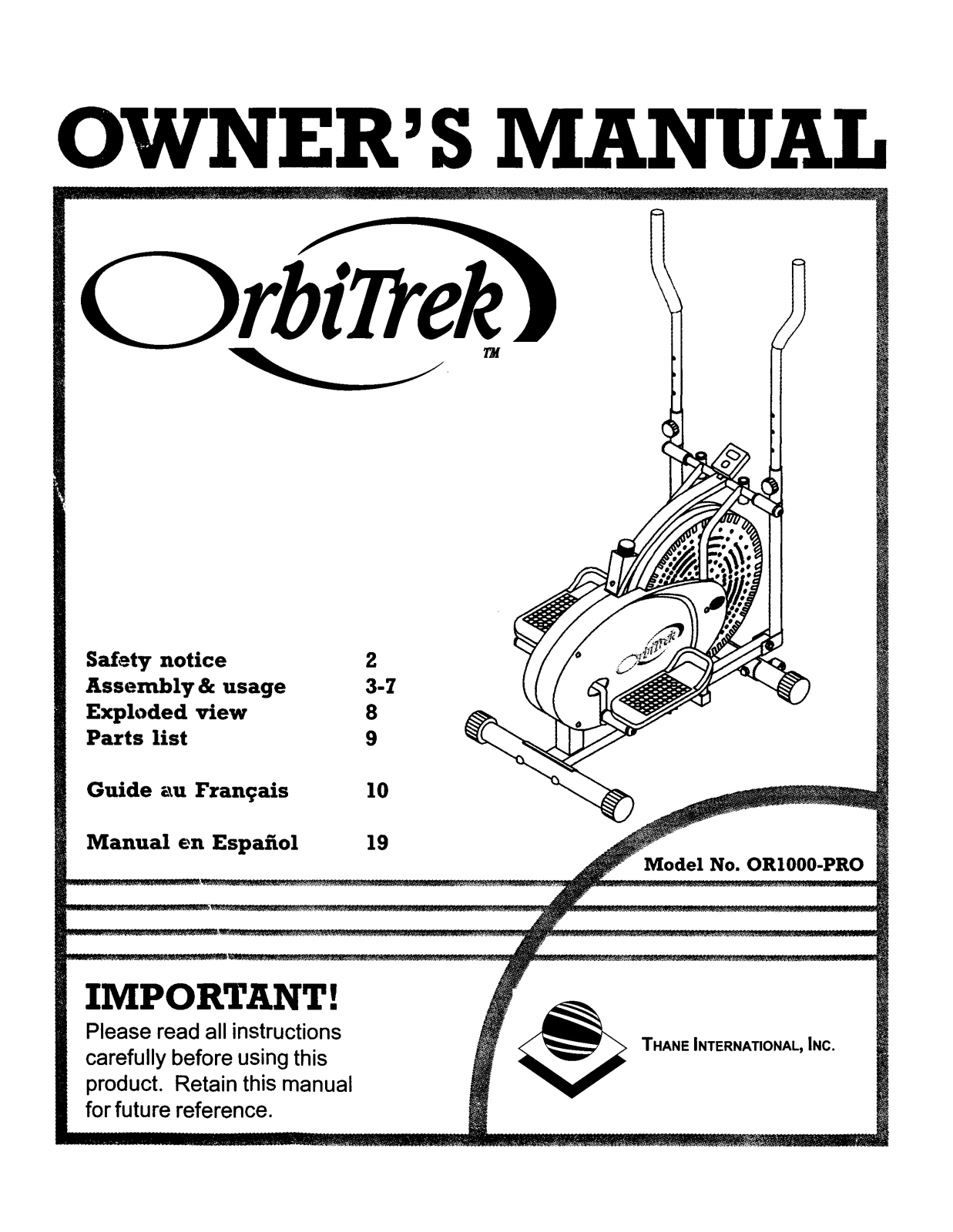 Orbitrack OR1000-PRO User Manual - ManualMachine.com