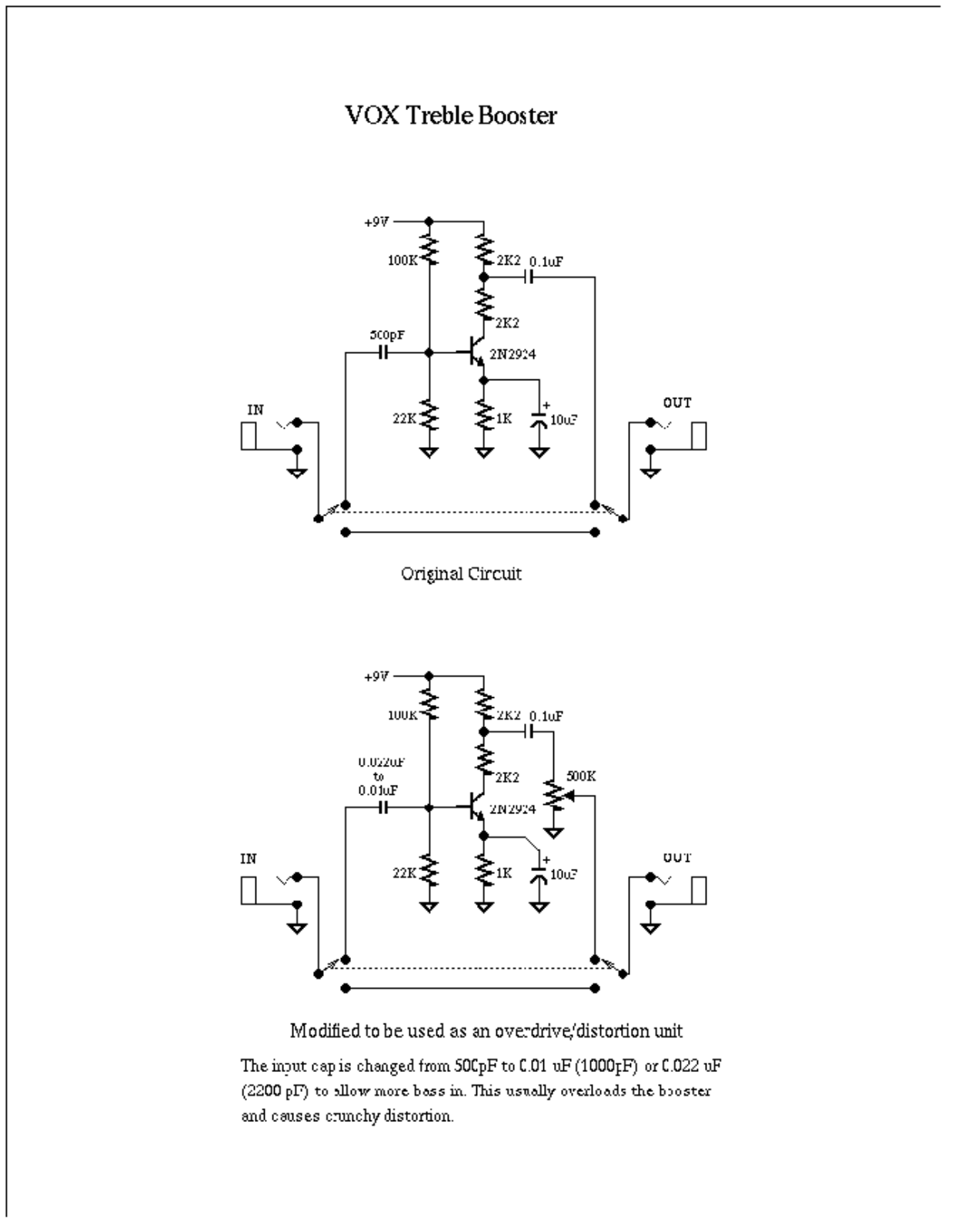 Vox treblebooster schematic