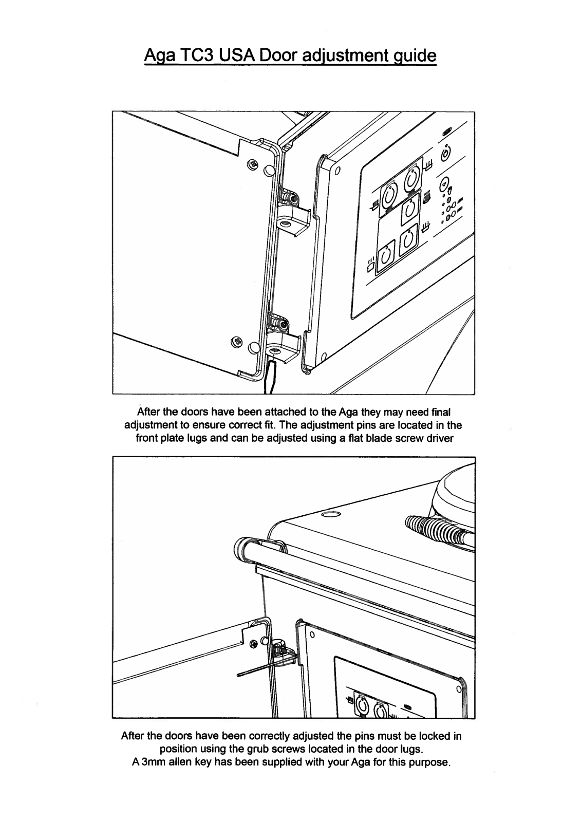 AGA ATC2DFPWT, ATC2DFWHT, ATC2DFPAS, ATC2DFDEB, ATC2DFPIS Adjustment Guide