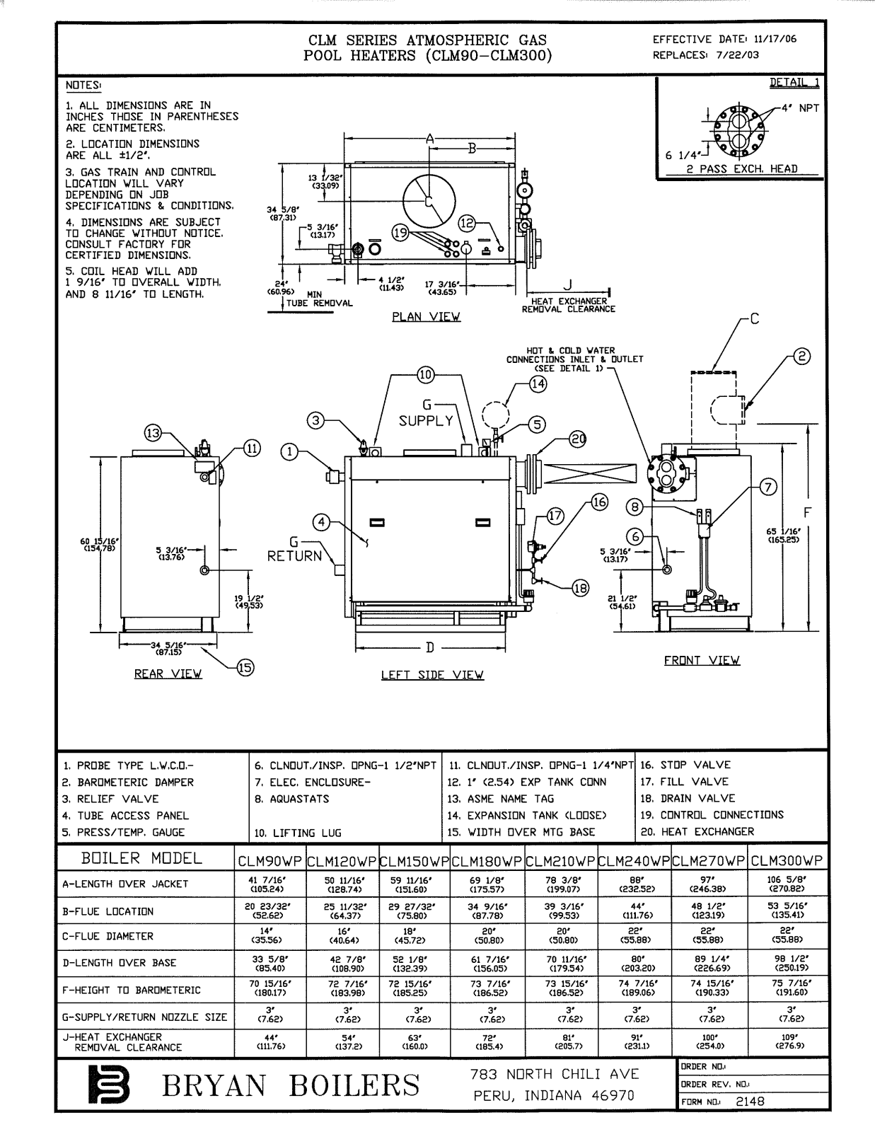 Bryan Boilers CLM180WP, CLM210WP, CLM120WP, CLM300WP, CLM270WP User Manual