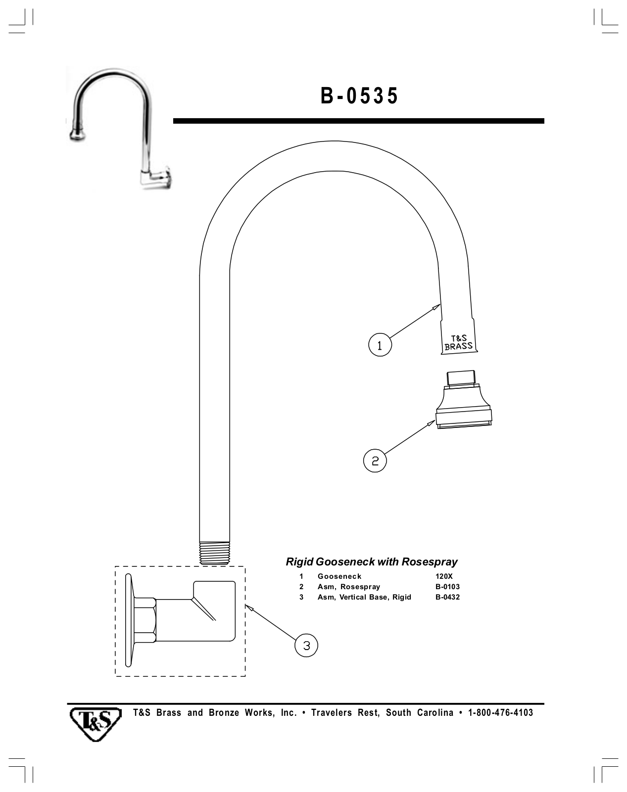 T & S Brass & Bronze Works B-0535 Part Manual