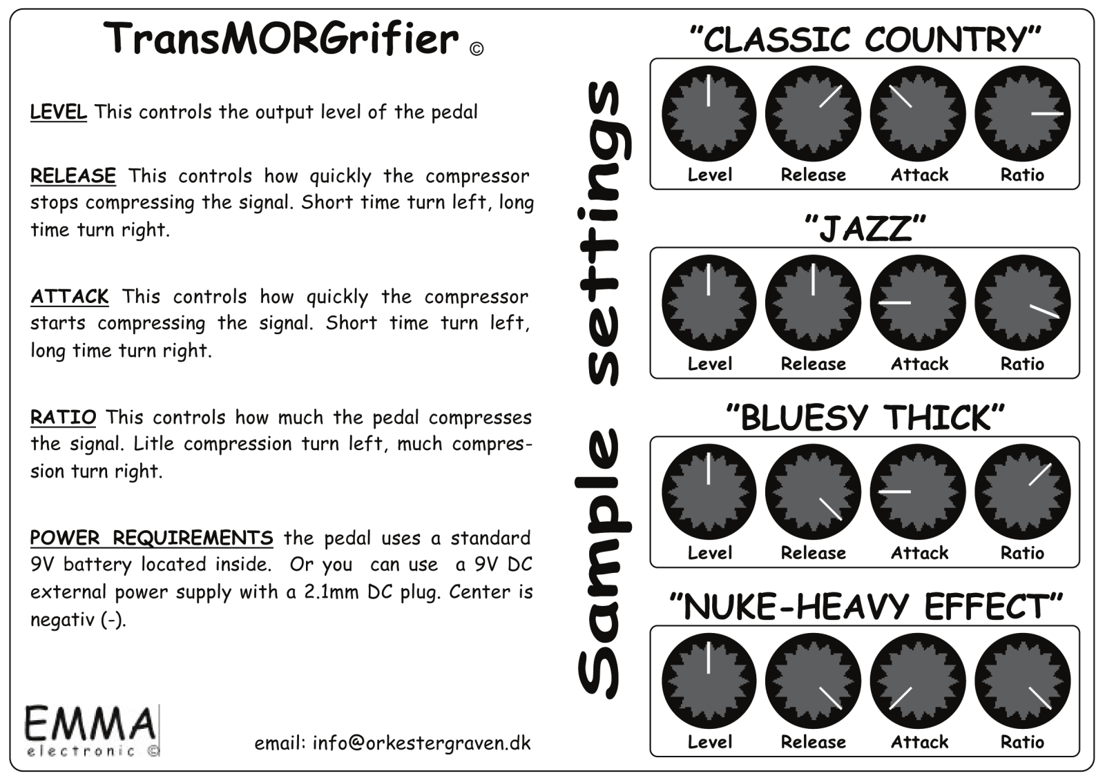 emma TransMORGrifier TM-1 - Compressor User manual