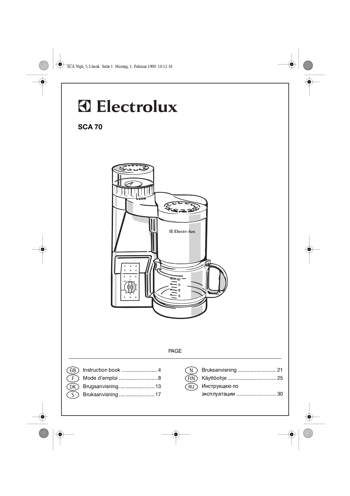 Aeg SCA70 User Manual