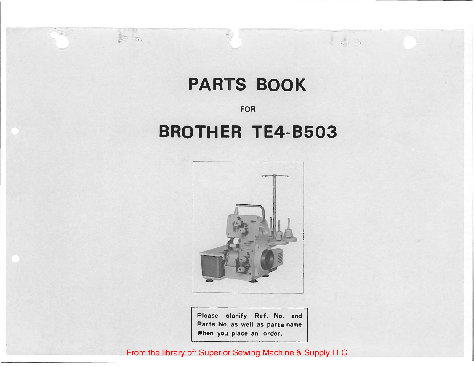 Brother TE4-B503 Manual