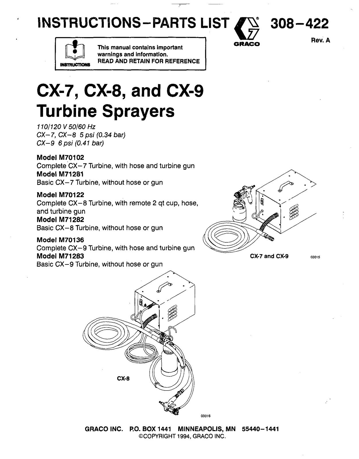 Graco CX-7, CX-9, CX-8 Instruction Manual - ManualMachine.com