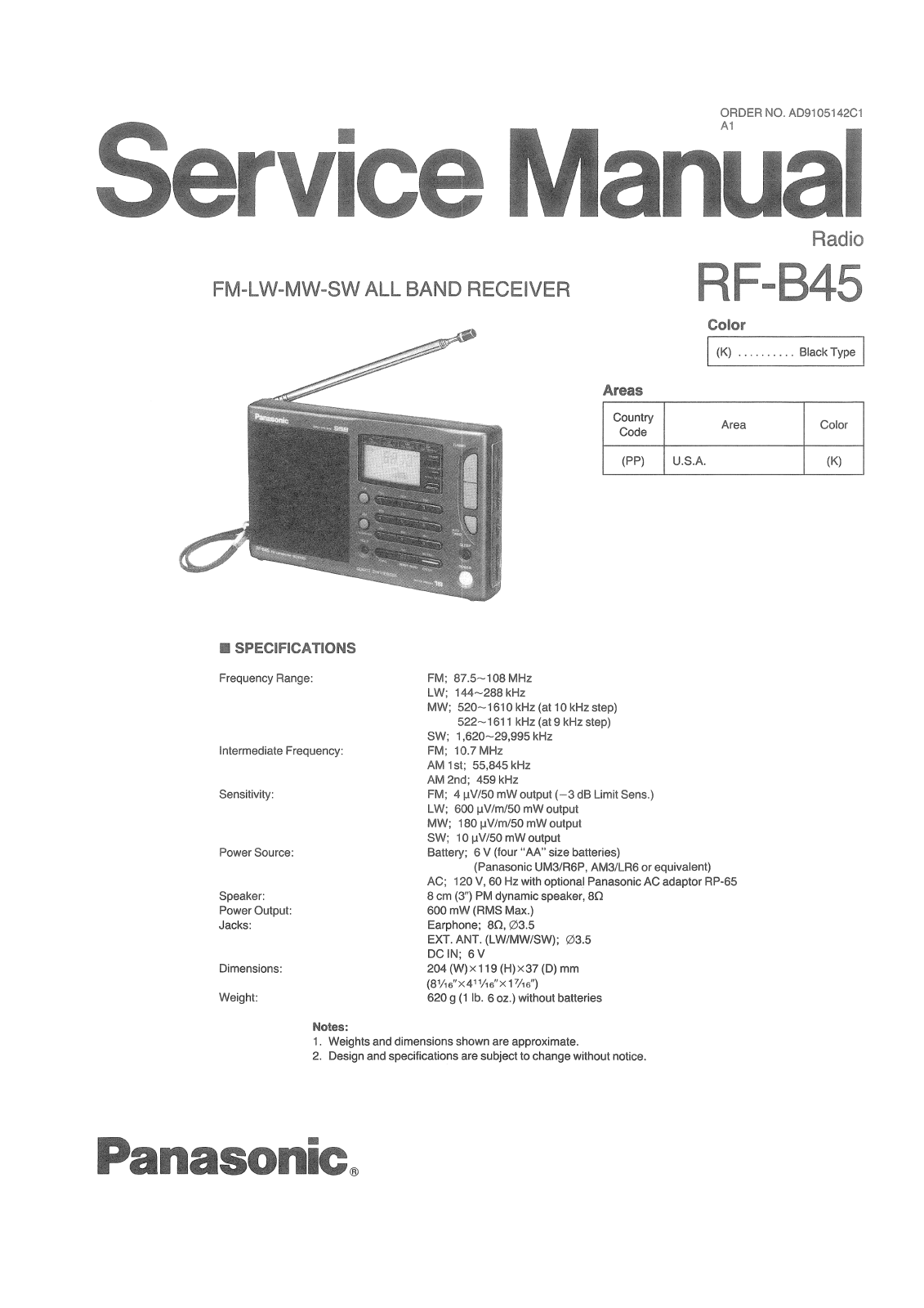 Panasonic RFB-45 Service manual