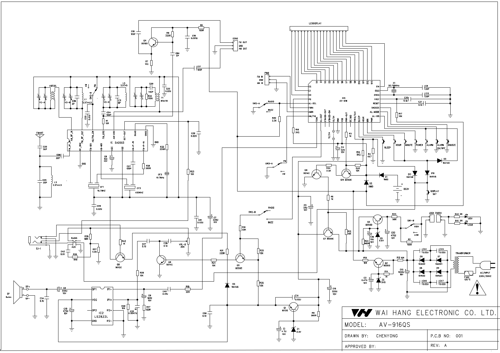 Wai Hang AV-916QS Schematic