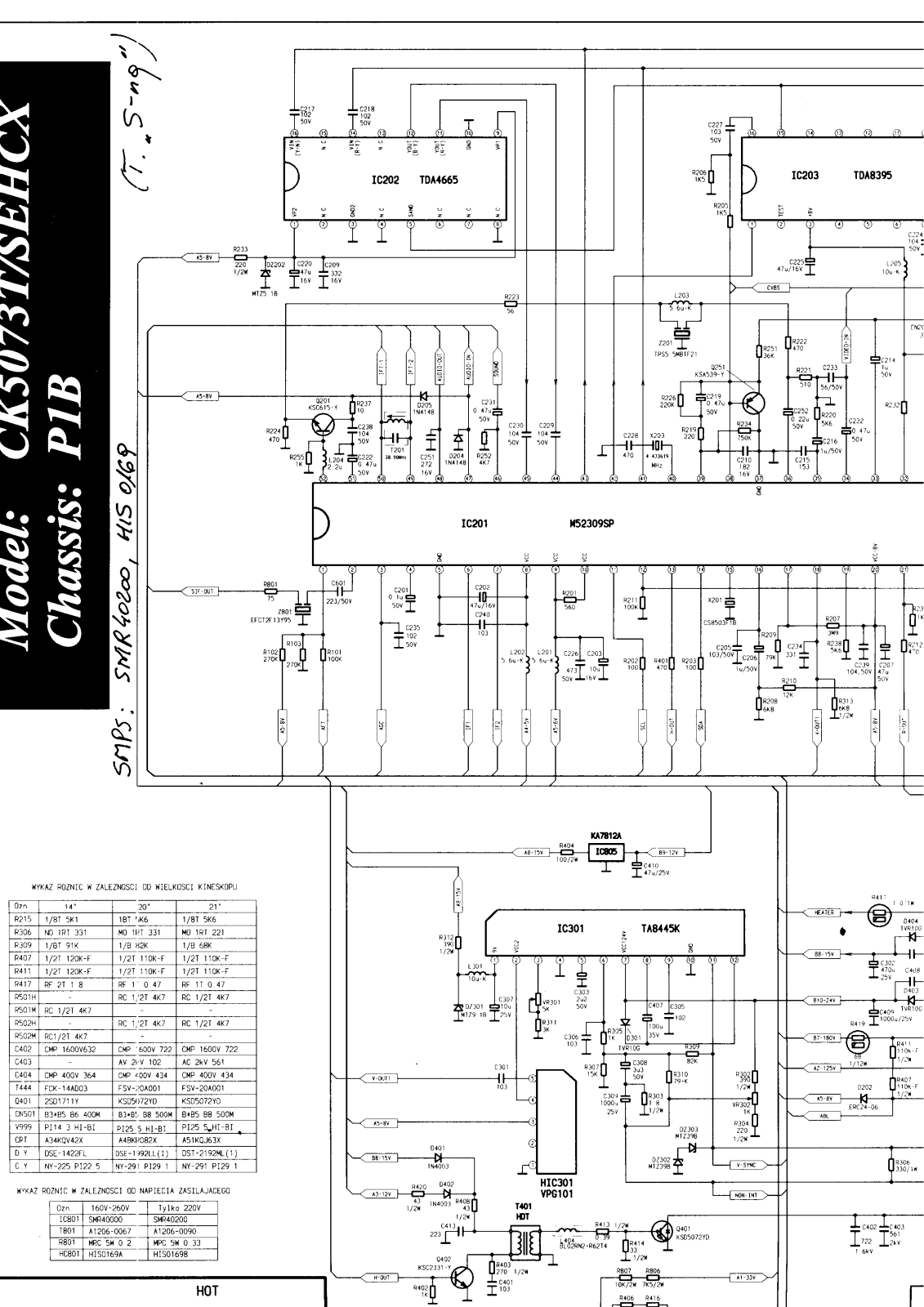 Daewoo CK-5073T-P1B Schematics