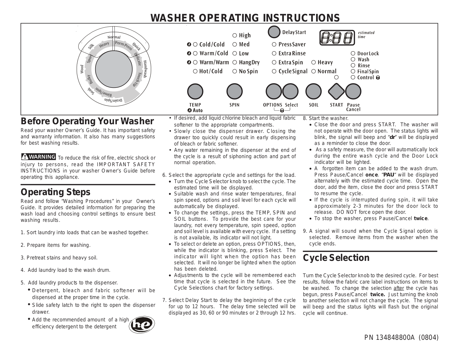 Frigidaire 134848800A User Manual