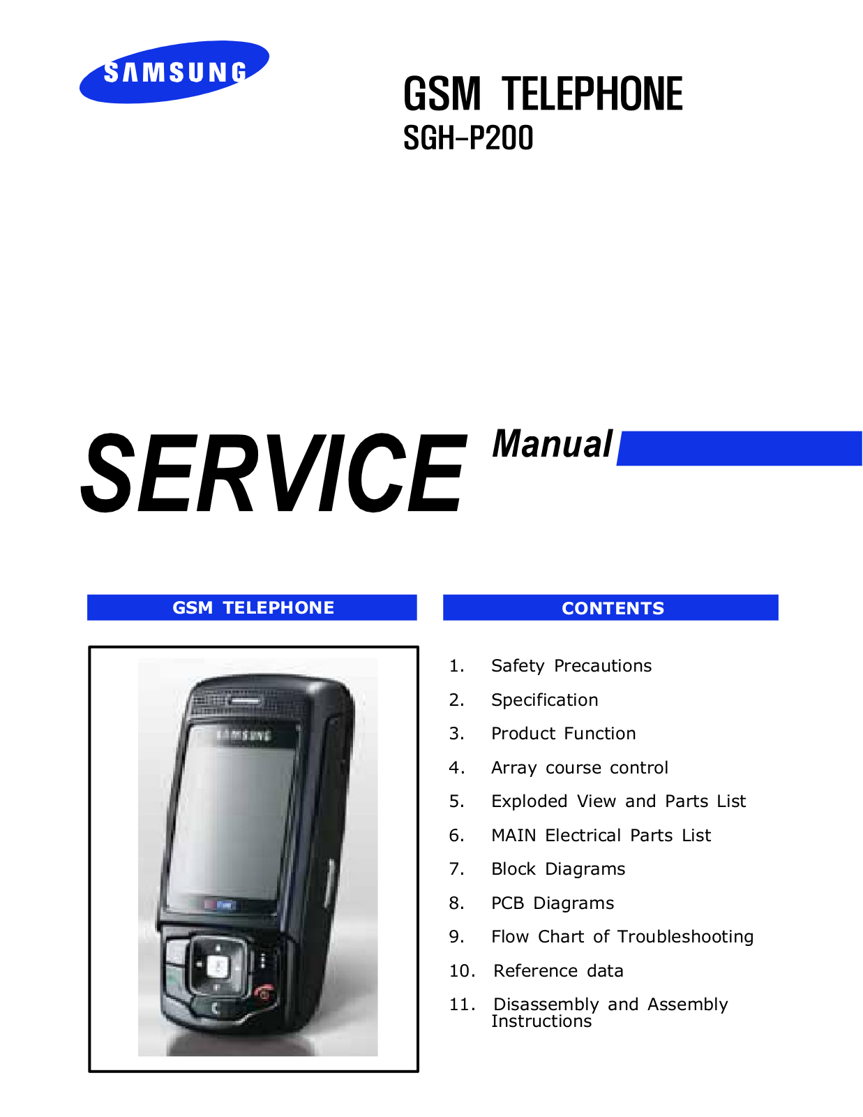 Samsung SGH-P200, GH-P200 Service Manual