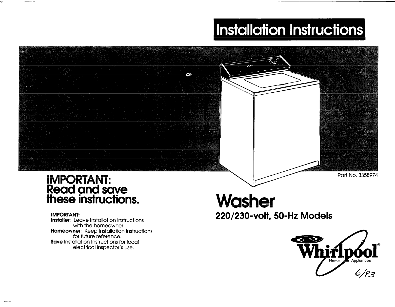 Whirlpool 3358974 User Manual - ManualMachine.com