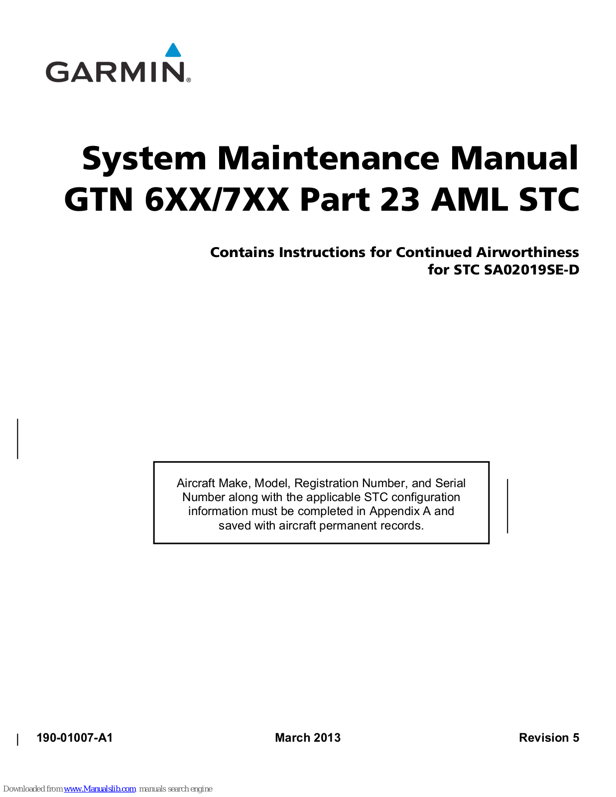 Garmin GTN 6XX, GTN 7XX, GTN 6 Series, GTN 7 Series System Maintenance Manual