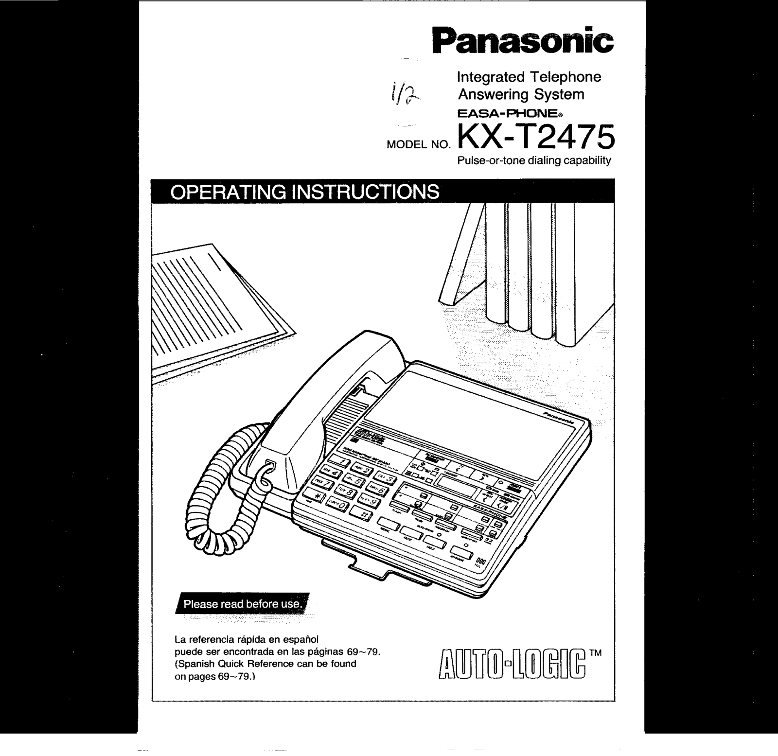 Panasonic KX-T2475 User Manual