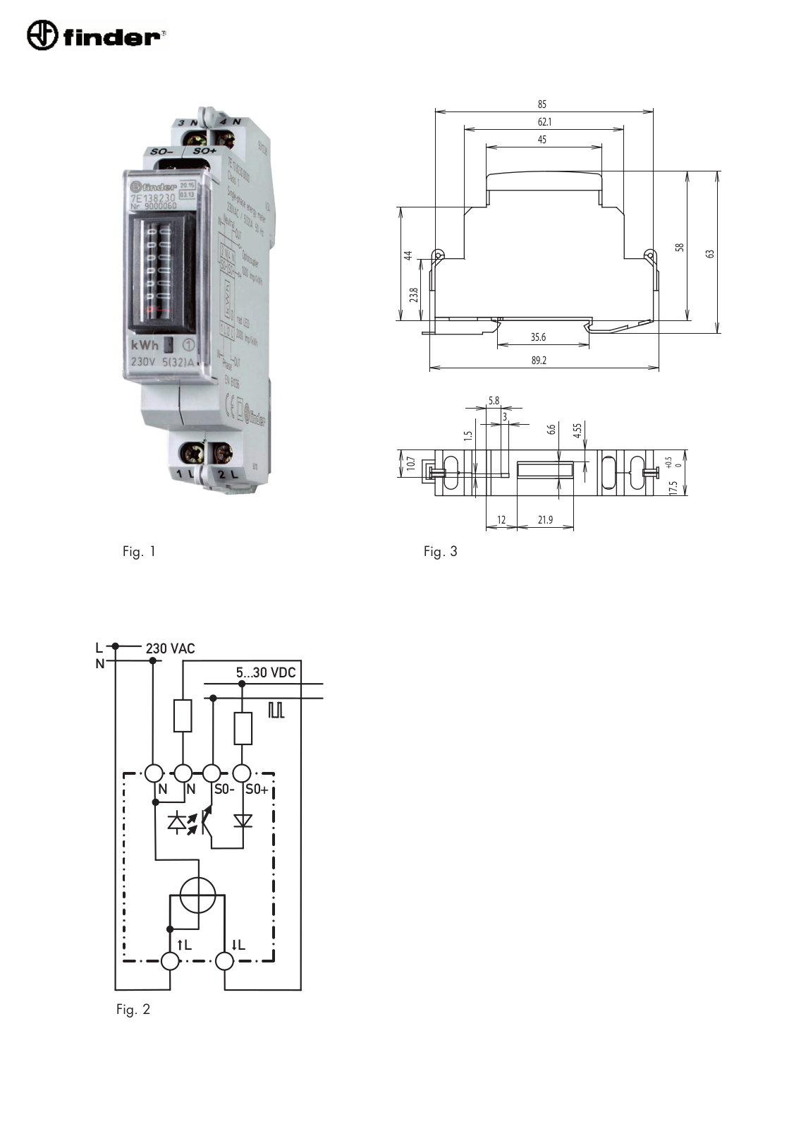 Finder 7E.12.8.230.0001, 7E.13.8.230.0000, 7E.13.8.230.0000N, 7E.13.8.230.0010, 7E.13.8.230.0010N User guide