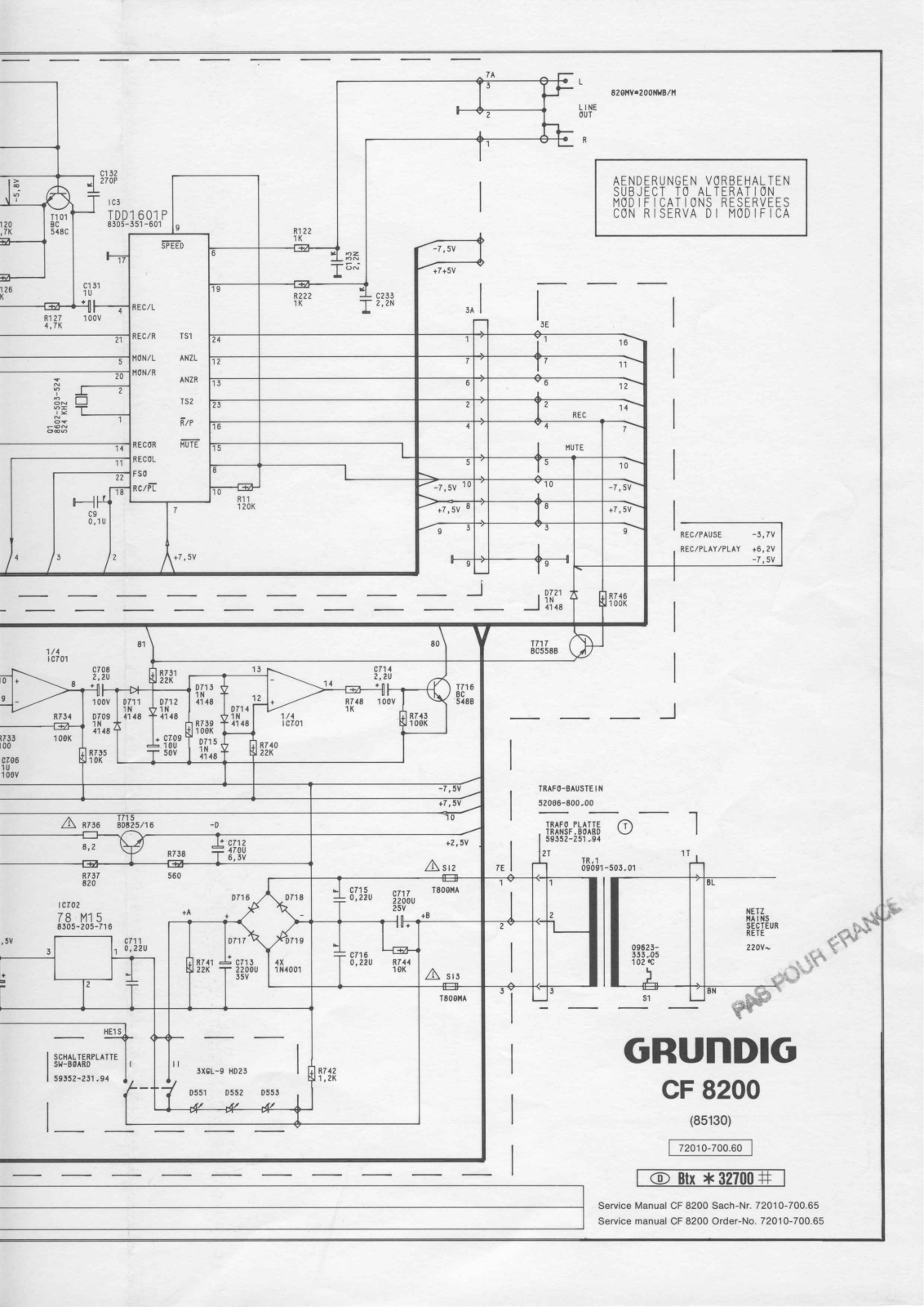 Grundig CF-8200 Schematic