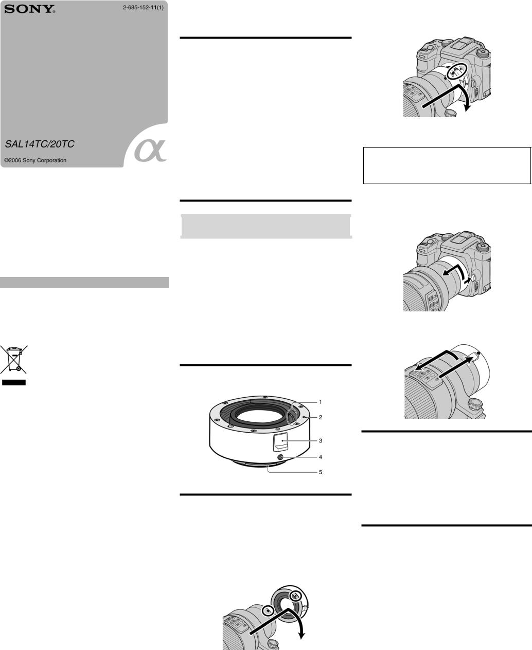 Sony SAL20TC User Manual