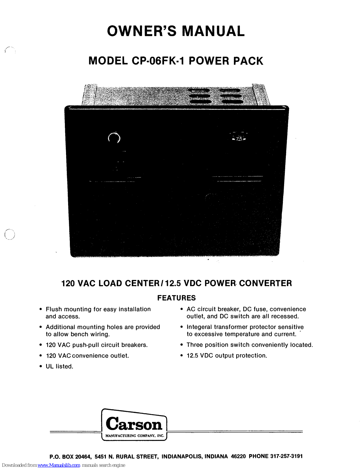 Carson CP-06FK-1 Owner's Manual