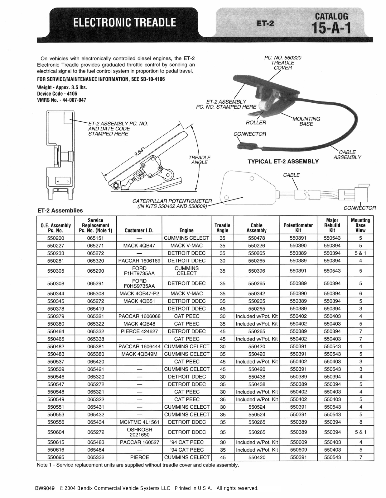 BENDIX 15-A-1 User Manual