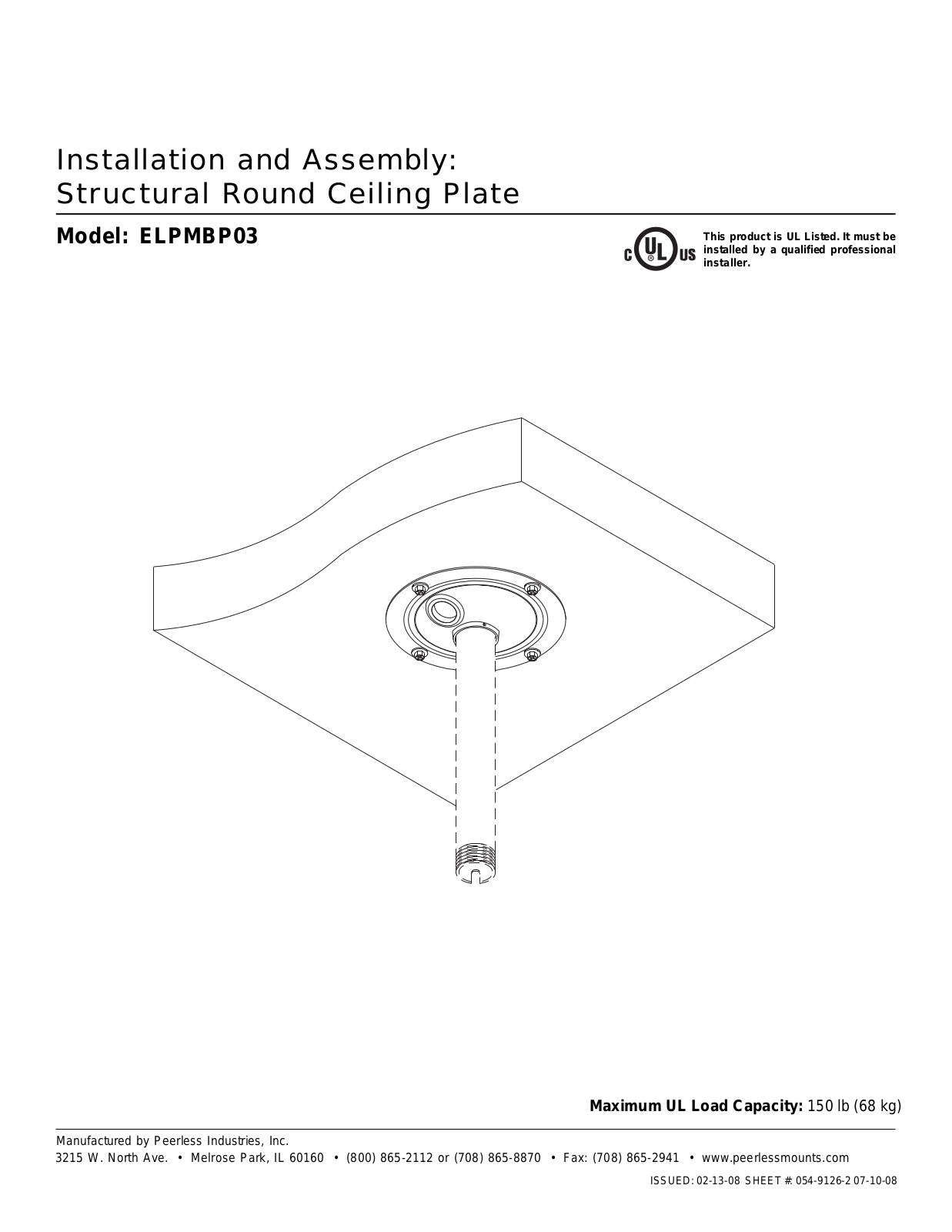 Epson Structural Round Ceiling Plate Installation Guide