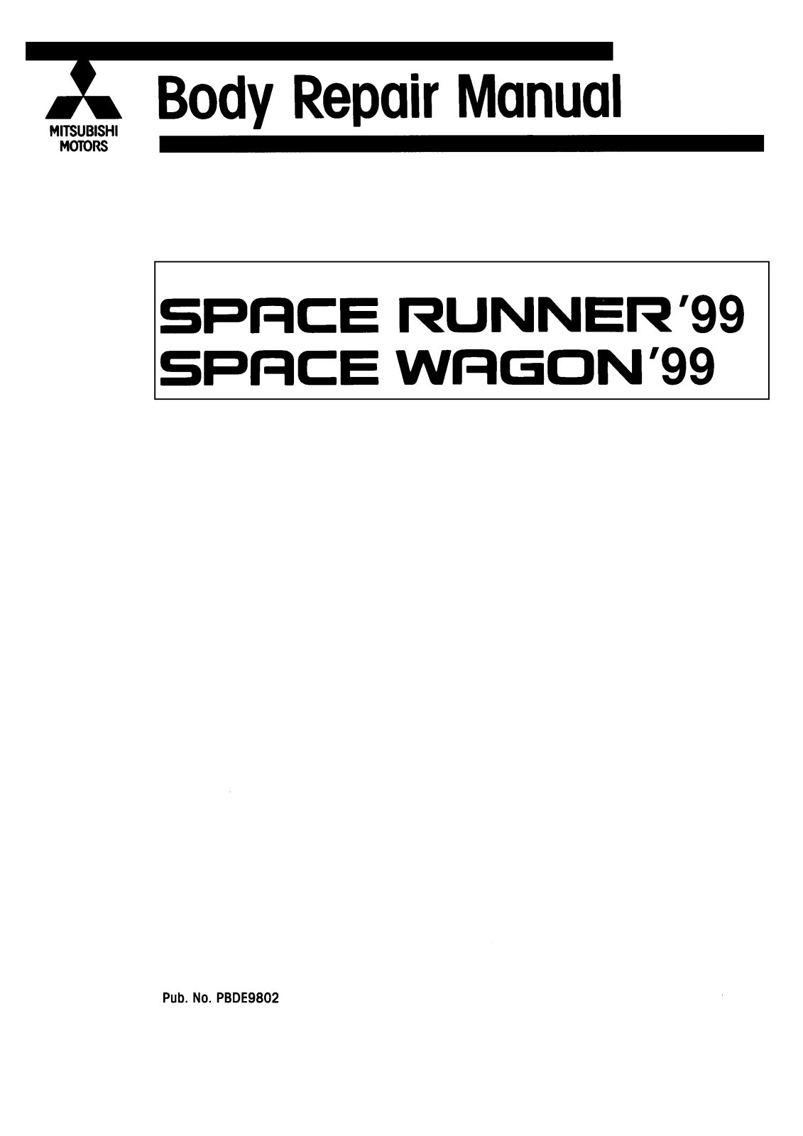 Mitsubishi Space Wagon 1999 User Manual