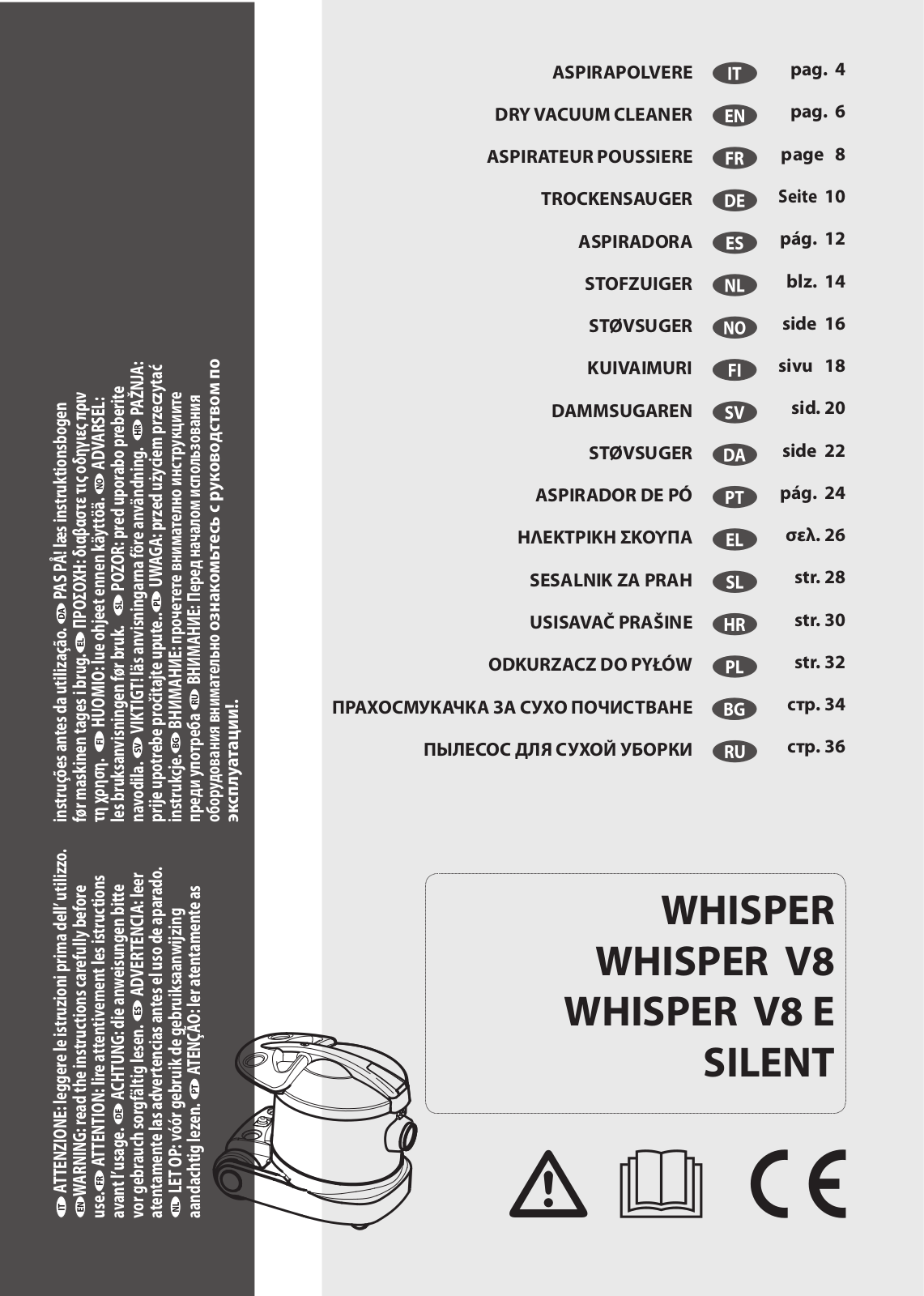 Lavor Whisper, Whisper V8 User Manual