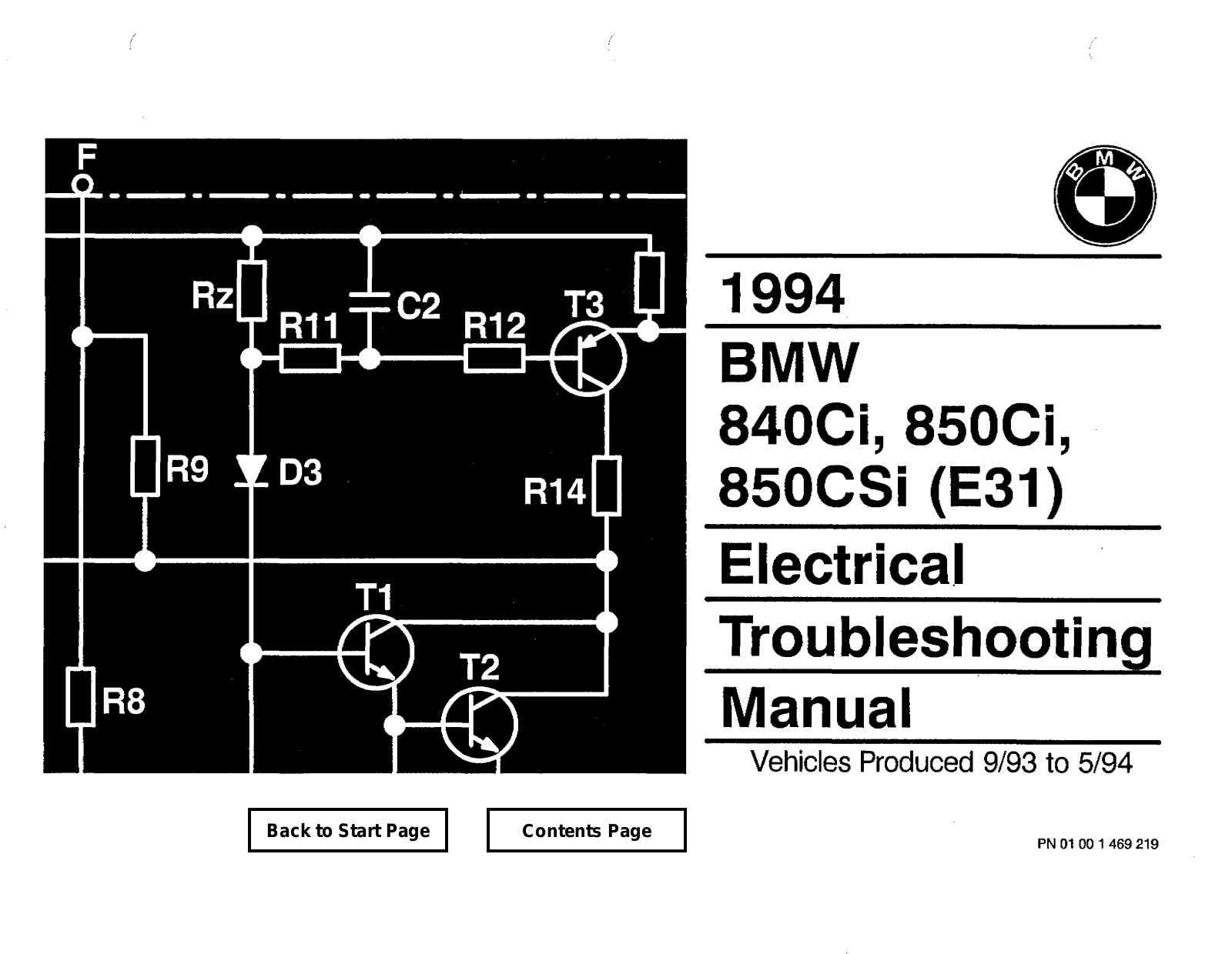 BMW 840ci, 850ci, 850csi User Manual