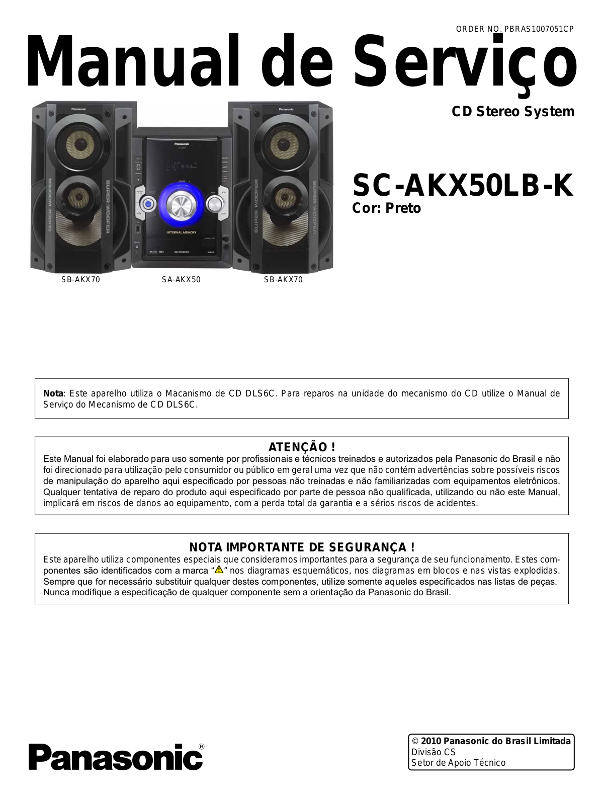 Panasonic SC-AKX50LB-K Service Manual