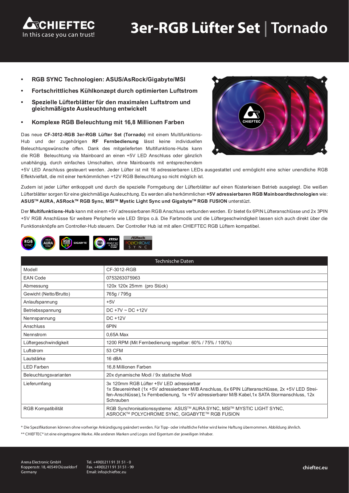 Chieftec CF-3012-RGB User Manual