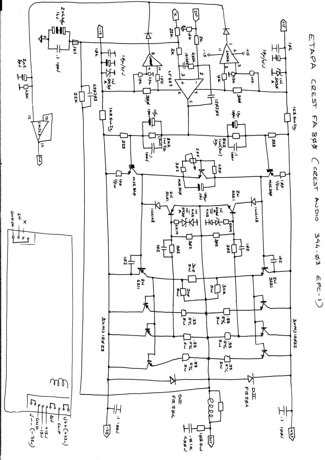 Crest Audio FA-800 Schematic