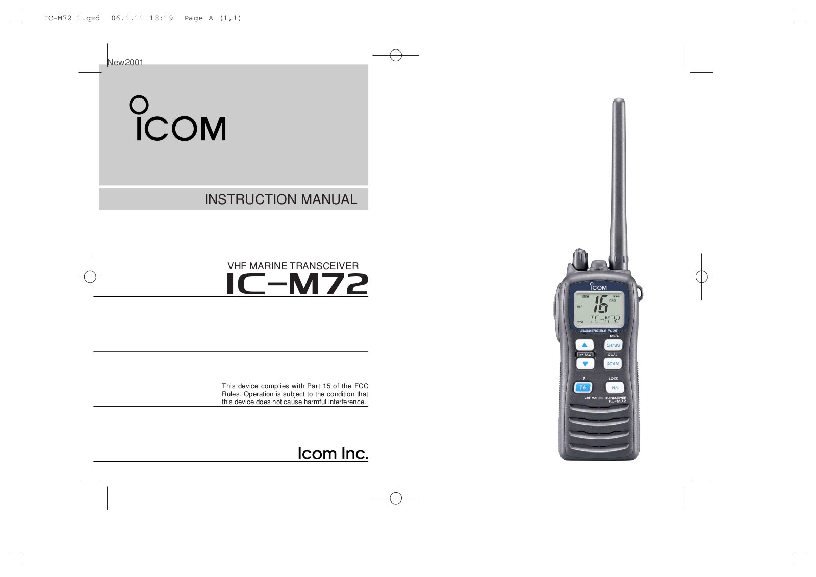Icom IC-M72 User Manual